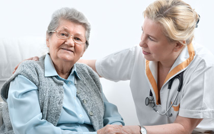 Alzheimer’s patient with caregiver
