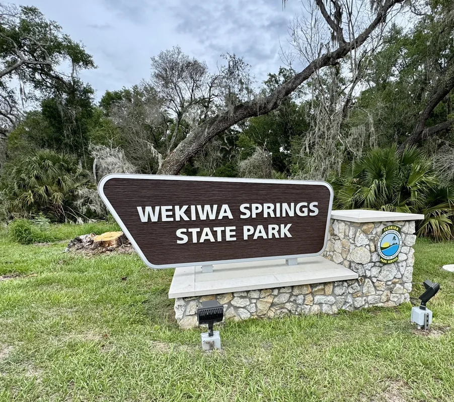 Wekiva Springs State Park entrance sign near Apopka, Florida